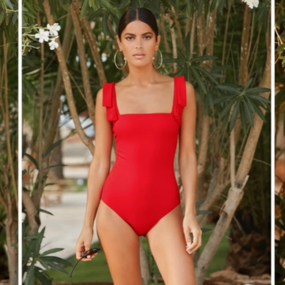 Alexandra Miro Audrey One Piece Swimsuit in Coral Red Estimated XS